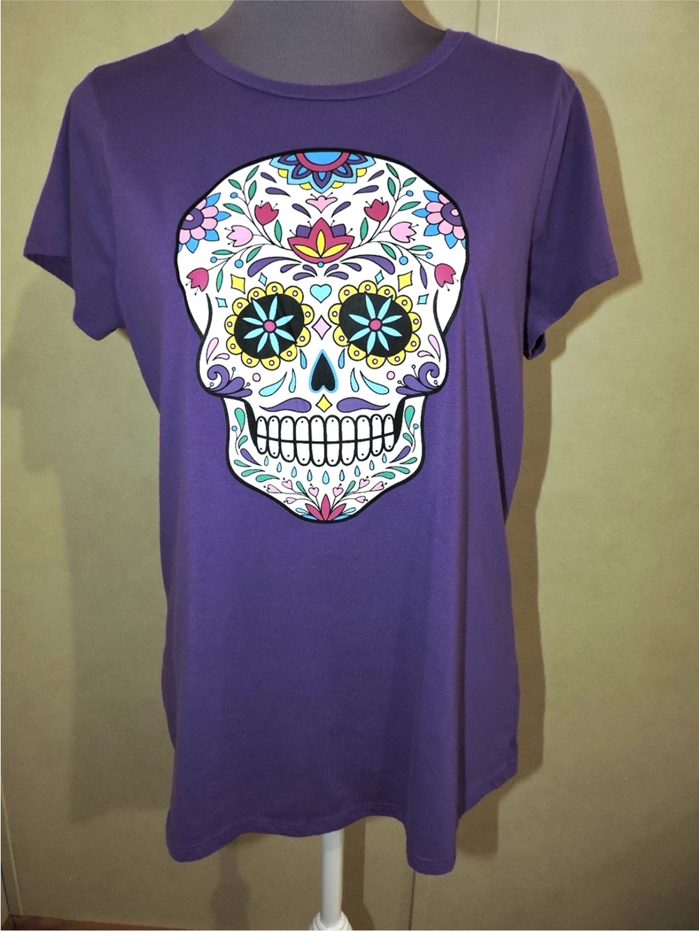 Women's Sugar Skull T Shirt XLarge Bobbie Brooks Shirt